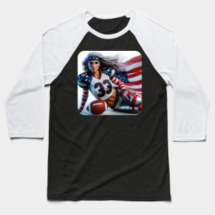 American Woman NFL Football Player #12 Baseball T-Shirt